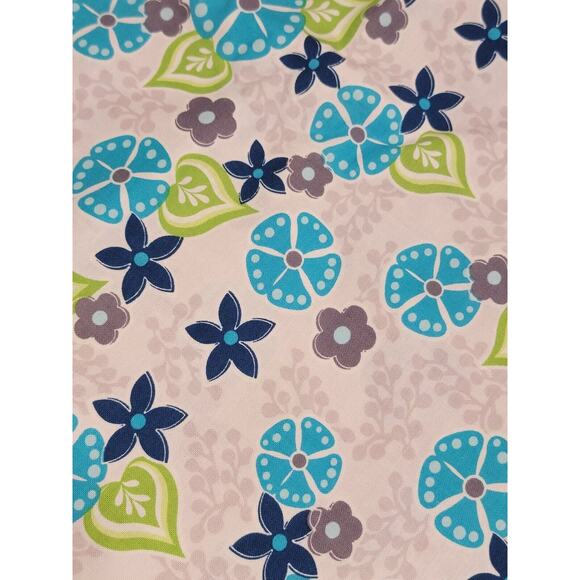 Blue Grey Floral Cotton Fabric 2 Yards New Sewing Quilting - Picture 2 of 3